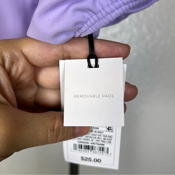 Shade & Shore Light Purple Puff Sleeve Swimsuit Top Size S - Picture 5 of 7